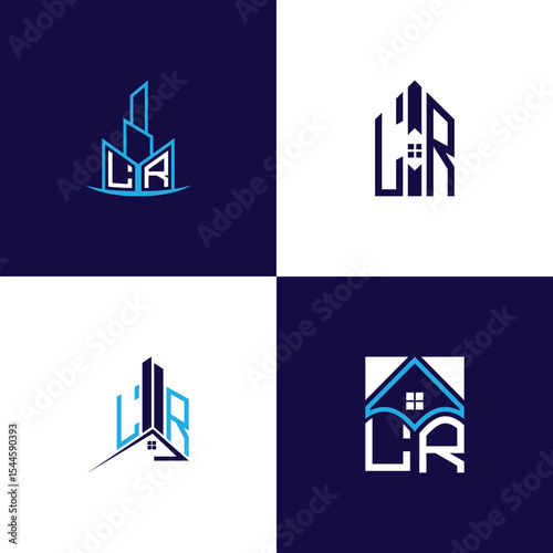 LR Real Estate Lettermark Logo Design Set – Modern Architecture and Building Concepts