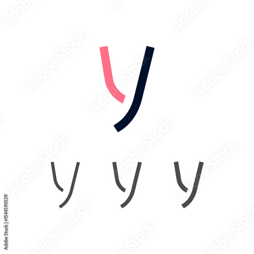 Art modern uppercase letter Y made logo style, vector illustration 10 EPS