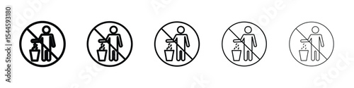 Do not litter signs. graphic icon design template