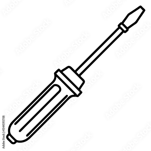 Hand Tool Screwdriver Line Art