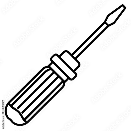 Hand Tool Screwdriver Line Art