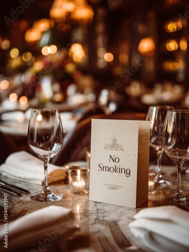 Smoke Free Zone in Modern Restaurant