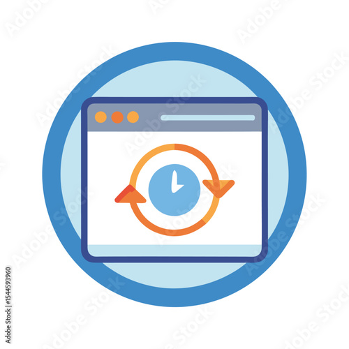 Minimalist Ad Retargeting Icon with Web Browser and Arrow