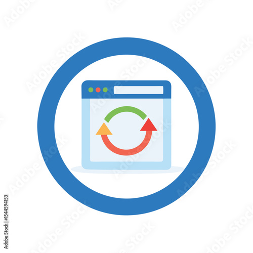 Minimalist Ad Retargeting Icon with Web Browser and Arrow