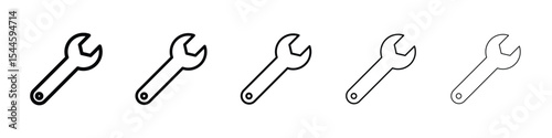 Wrench icon filled flat sign concept for web design.