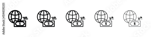 Wire transfer money icon filled flat sign concept for web design.