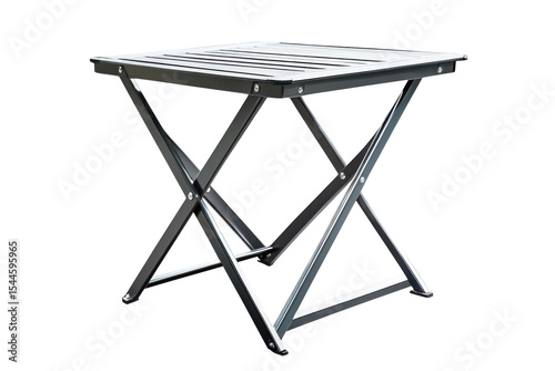 A sleek folding table poised for al fresco dining or spontaneous gatherings on a patio on transparent background