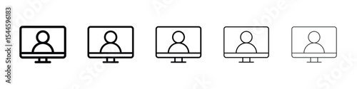 Webinar icon filled flat sign concept for web design.