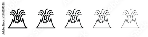 Volcano eruption icon filled flat sign concept for web design.