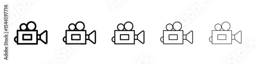 Video camera icon filled flat sign concept for web design.