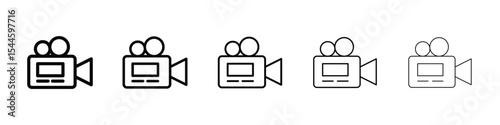 Video camera icon filled flat sign concept for web design.