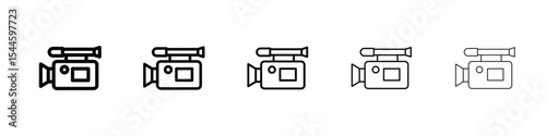 Video camera icon filled flat sign concept for web design.