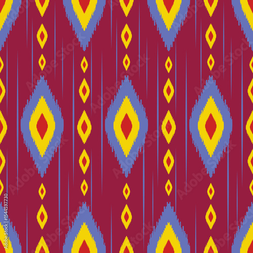 Beautiful Ikat seamless pattern design by geometric 