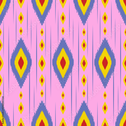 Beautiful Ikat seamless pattern design by geometric 