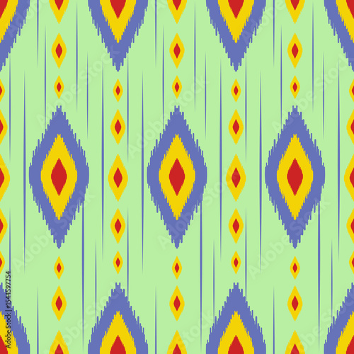Beautiful Ikat seamless pattern design by geometric 