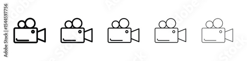 Video camera icon filled flat sign concept for web design.