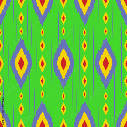 Beautiful Ikat seamless pattern design by geometric 