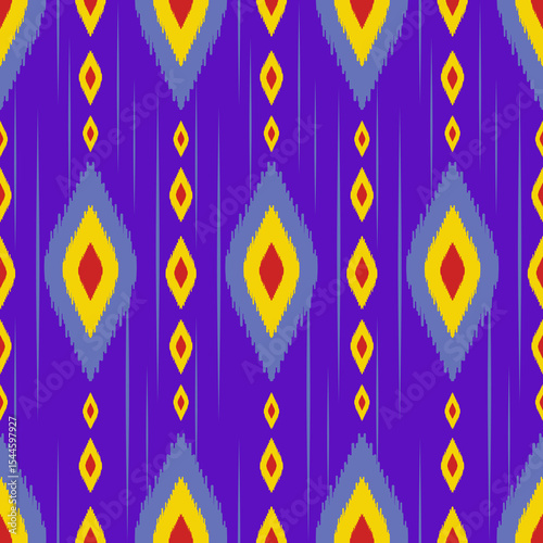 Beautiful Ikat seamless pattern design by geometric 