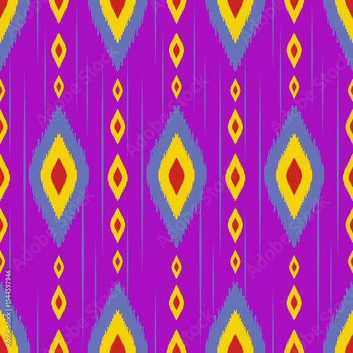 Beautiful Ikat seamless pattern design by geometric 