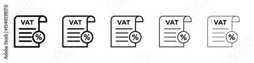 Value added tax VAT icon filled flat sign concept for web design.