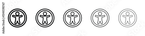 Universal access icon filled flat sign concept for web design.