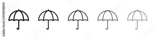 Umbrella icon filled flat sign concept for web design.