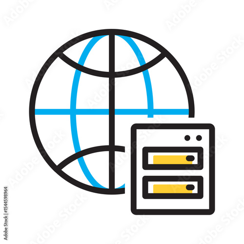 Vector multi color icon for Webserver