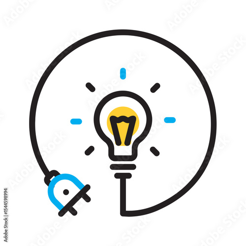 Vector multi color icon for Electricity