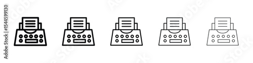 Typewriter icon filled flat sign concept for web design.