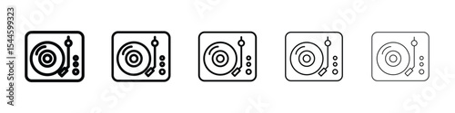 Turntable icon filled flat sign concept for web design.