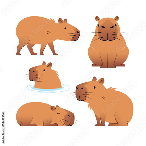 cute capybara illustration Isolate on a white background