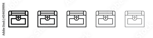Treasure chest icon filled flat sign concept for web design.