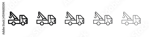 Tow truck icon filled flat sign concept for web design.