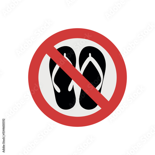 A Prohibitive Sign Featuring Flip Flops to Indicate a Ban on Casual Footwear in a Specific Area or Establishment