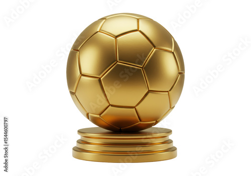 Isolated Golden Soccer Ball on Stand