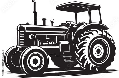 Powerful Vintage Tractor Illustration Classic Farm Machinery Design
