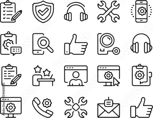 Technical Support Icons Troubleshooting, Customer Service, and Maintenance Symbols