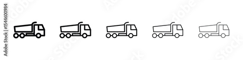 Tipper truck icon filled flat sign concept for web design.