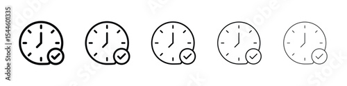 Time check icon filled flat sign concept for web design.