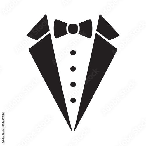 Stylized Tuxedo Silhouette Symbolizing Formal Wear and Elegant Events Design for Invitations and Party Themes, Clean Design for Versatile Applications