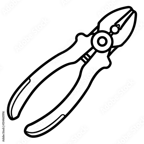 Minimalist Pliers Line Art Illustration