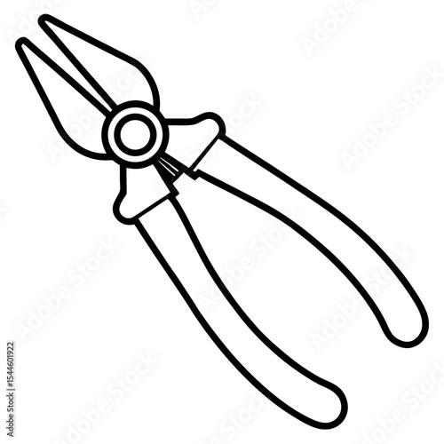 Minimalist Pliers Line Art Illustration