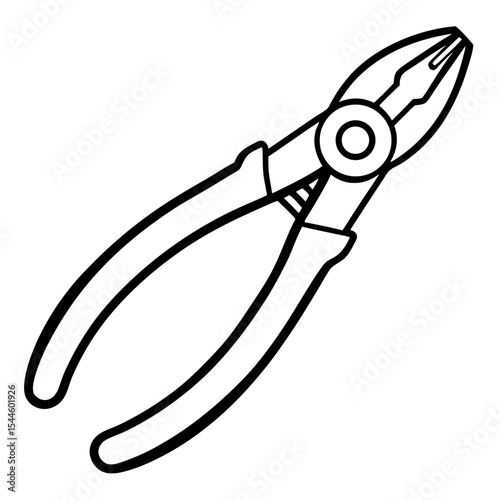 Minimalist Pliers Line Art Illustration