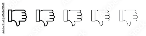 Thumb down icon filled flat sign concept for web design.