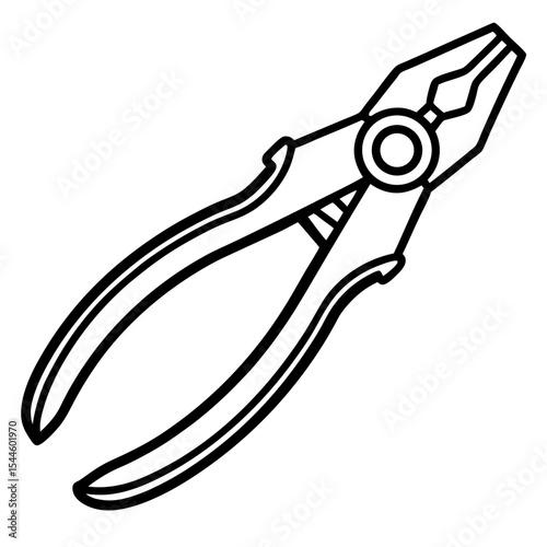 Minimalist Pliers Line Art Illustration