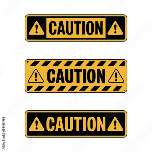 Caution Signs Representing Various Hazards and Warnings For Different Situations to Ensure Safety and Prevent Accidents