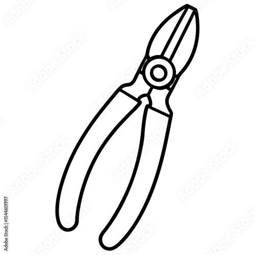 Minimalist Pliers Line Art Illustration