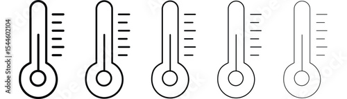 Thermometer half icon filled flat sign concept for web design.