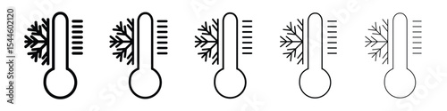 Thermometer cold icon filled flat sign concept for web design.