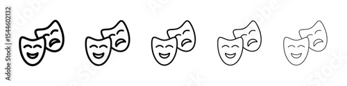 Theater masks icon filled flat sign concept for web design.